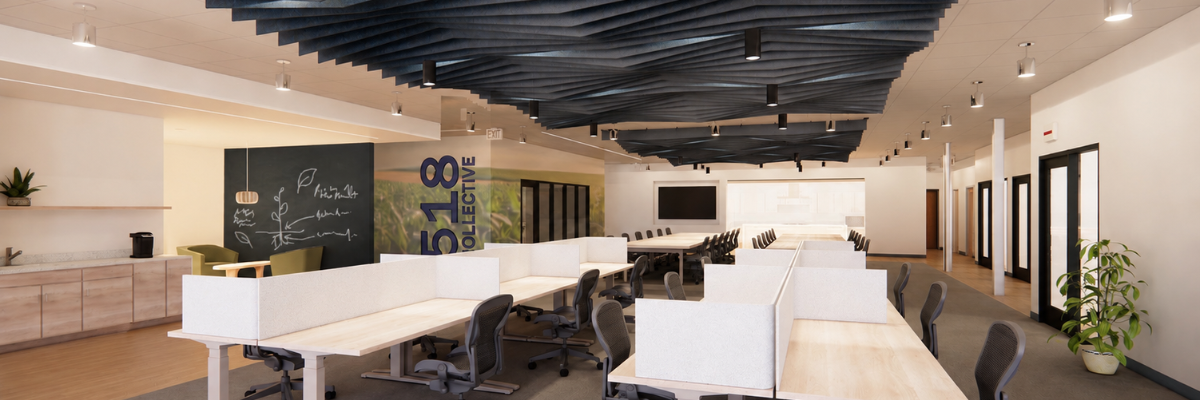 Bank of workspaces.